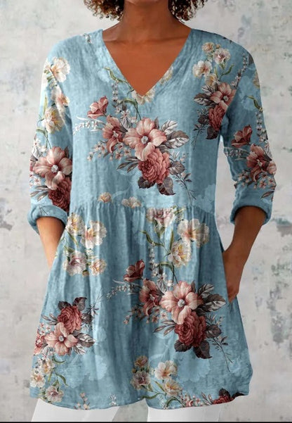 Betty - Vintage blomstret bluse