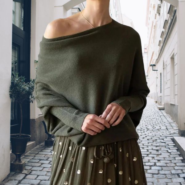 Maple - Langermet Off-Shoulder Genser