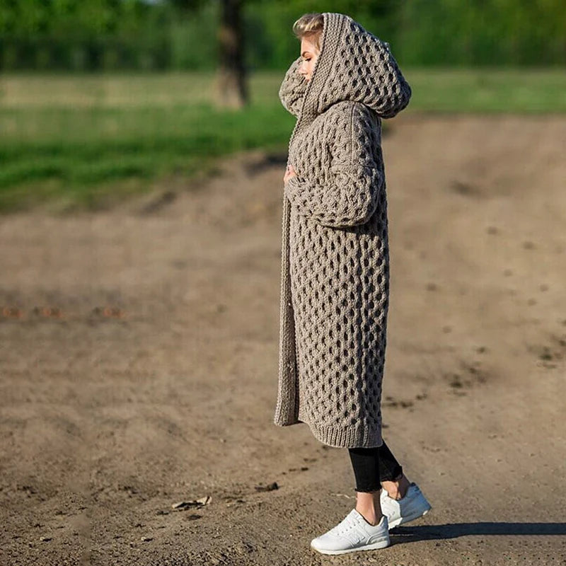 Eliza - Overstørrelse hettet Strikket cardigan