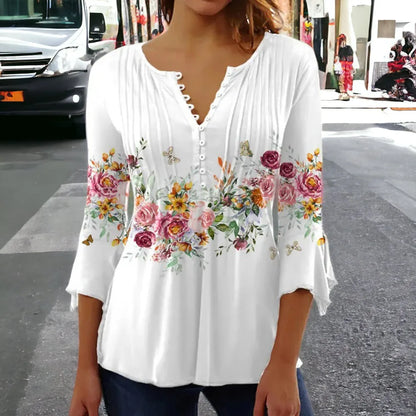 Siri - Elegant damebluse med V-hals