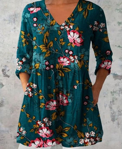 Betty - Vintage blomstret bluse